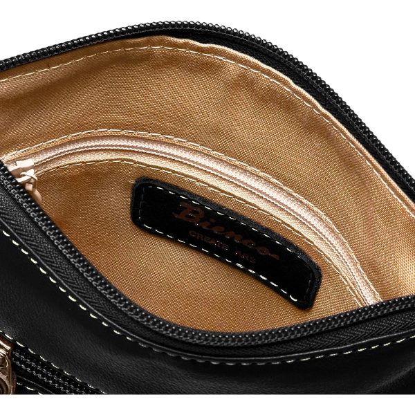 Bianco Vertical Pochette 38013 Made in Japan Cowhide Vertical Pochette Shoulder Crossbody Made in Japan Genuine Leather Elegant Travel Daily Black Orange Oak Beige Gray Green Blue Color Variations Unisex on Sale - Image 3