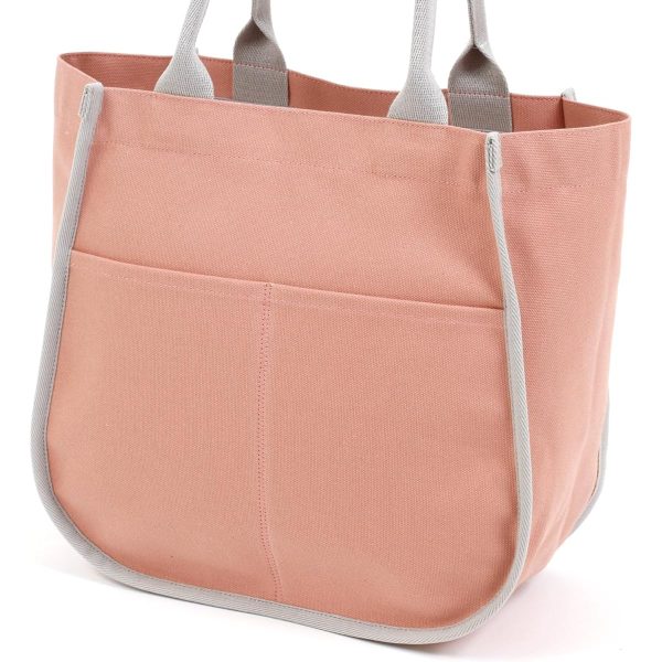 Kitamura A4 size compatible simple tote bag R-0747 Women s Pink Light Gray 72821 Sale - Image 3