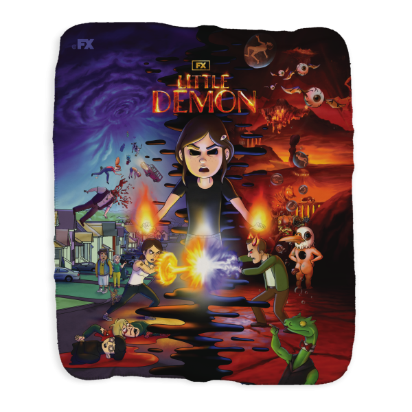 Little Demon Season 1 Key Art Sherpa Blanket Hot on Sale
